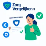 Logo van Zorgvergelijker.nl met illustratie van zorgverzekering
